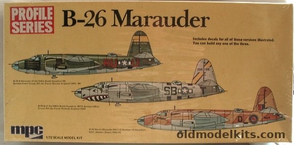 MPC 1/72 B-26 Marauder - 'B' of 554th BS 86 BG 9th AF 1943 / 'B' of 598 BS 397 BG 9th AF 1944 / MK1 No. 14 Sq RAF Desert 1942/43-Profile Series, 2-2004 plastic model kit